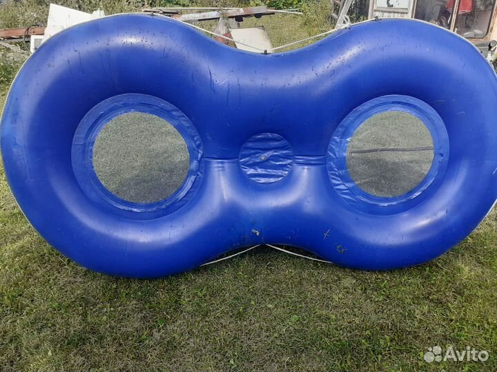 Надувной круг кресло на двоих с сетчатым дном