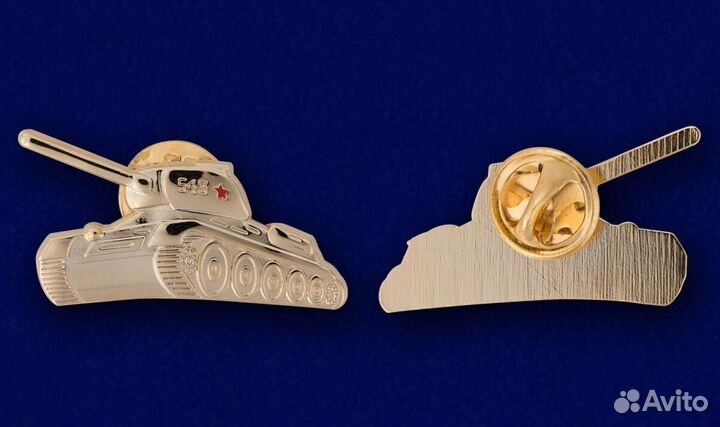 Значок танк Т34 золото