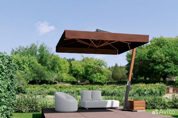 Усиленные центральные зонты для летнего кафе 4х4