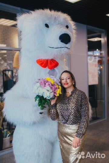 Белый мишка Поздравление Ростовой медведь