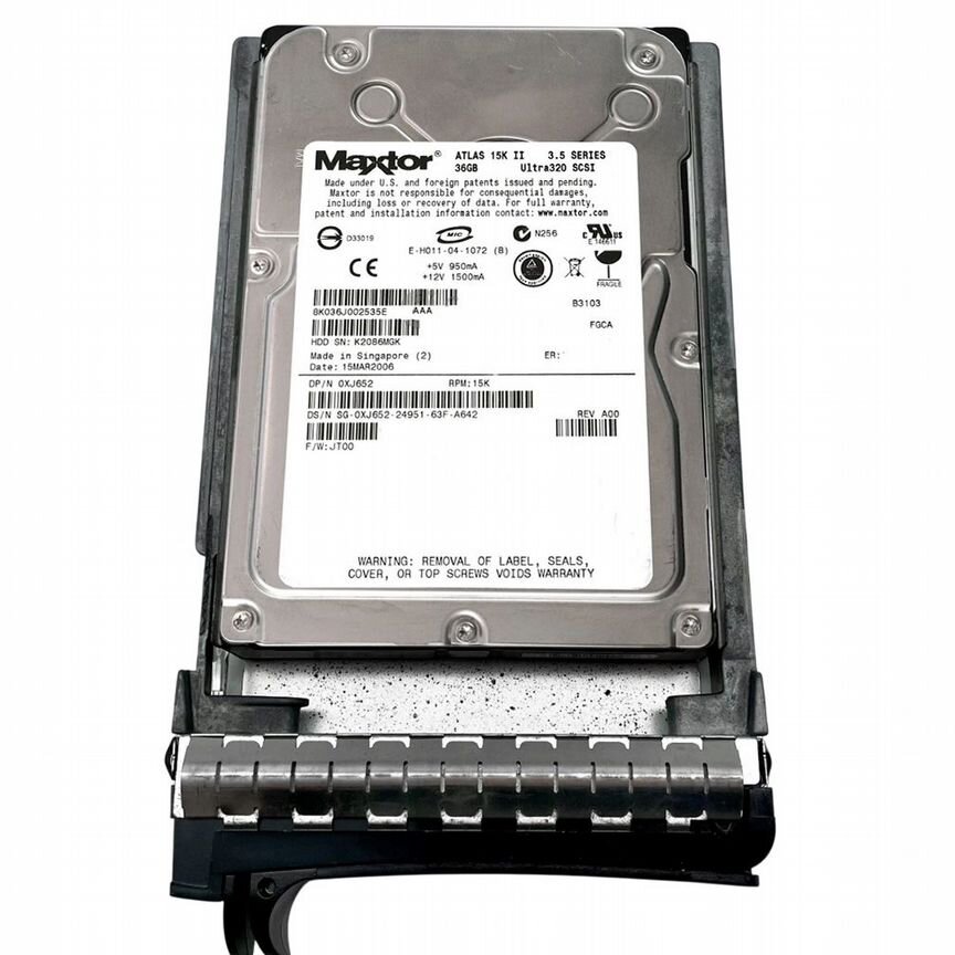 [XJ652] Жесткий Диск Dell36gb U320scsi 3.5" Hdd