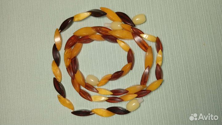 Ожерелье, бусы, браслет, комплект янтарь СССР