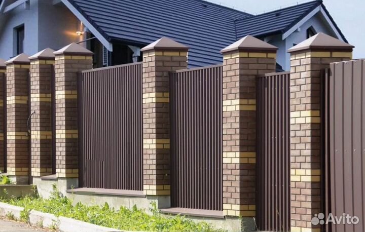 Забор из профнастила,ворота качественно