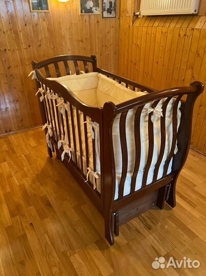 Детская кроватка лель с продольным маятником