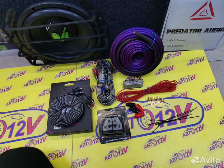 Автозвук полный комплект новое саб усь дины монобл