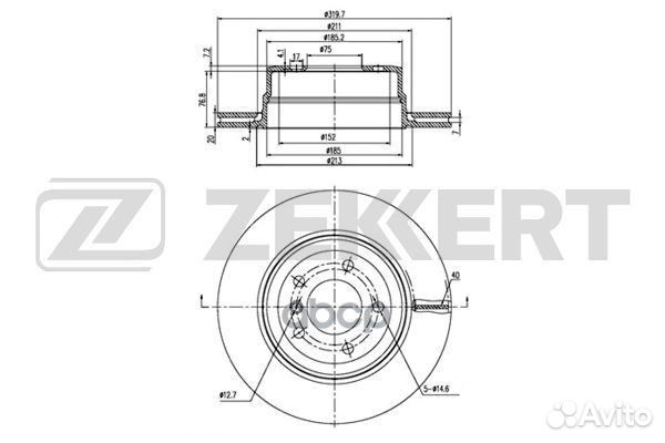 Диск торм. задн. BMW 5 (E60 E61 ) 04- bs-6188