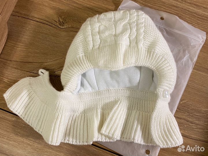 Шапка шлем для малыша журавлик 42 44