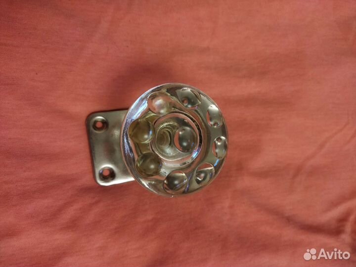 Ручка дверная СССР латунь и дутое стекло