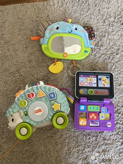 Игрушки ёжик fisher price, планшет fisher price