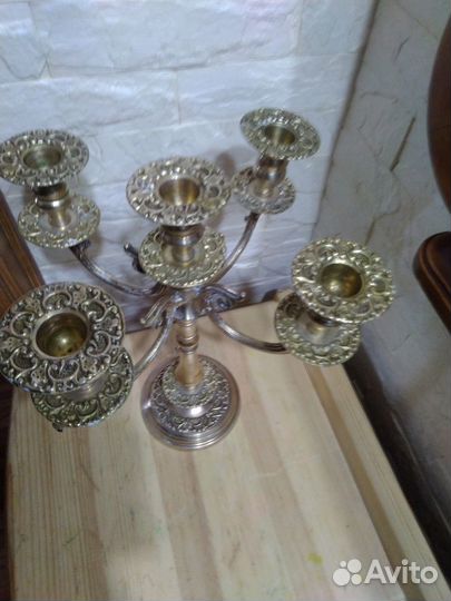 Старинный подсвечник латунь