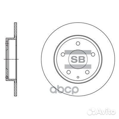 Диск тормозной, передний SD4422 Sangsin brake