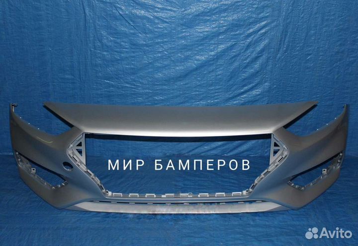 Бампер Hyundai Solaris 2017 + в цвет серебристый