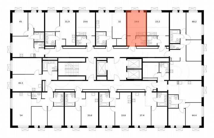 Квартира-студия, 19,6 м², 19/25 эт.