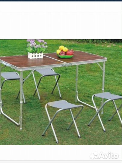 Раскладной стол туристический 4 стула комплект