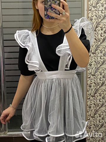 Белый школьный фартук