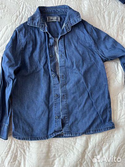 Джинсовая рубашка mango детская 110 см