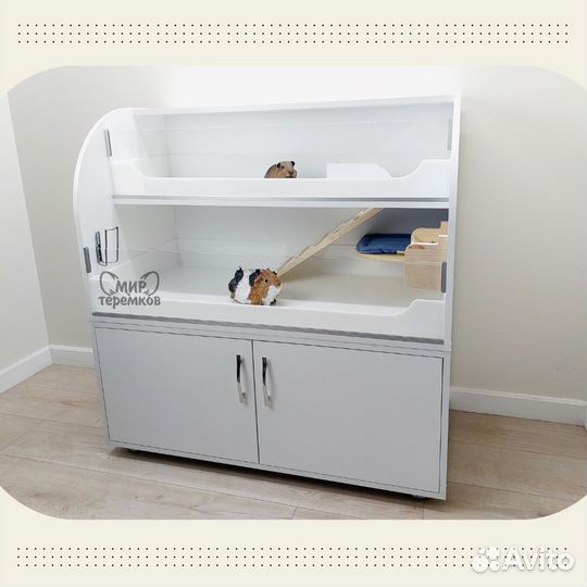 Клетка для морских свинок 100х50х60 см,белый,круг5