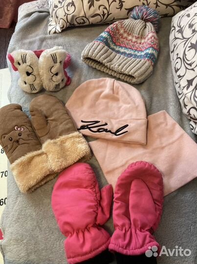 Комплект шапка, снуд, варежки для девочки