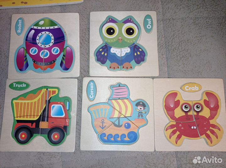 Развивающие игрушки пазлы для малышей пакетом