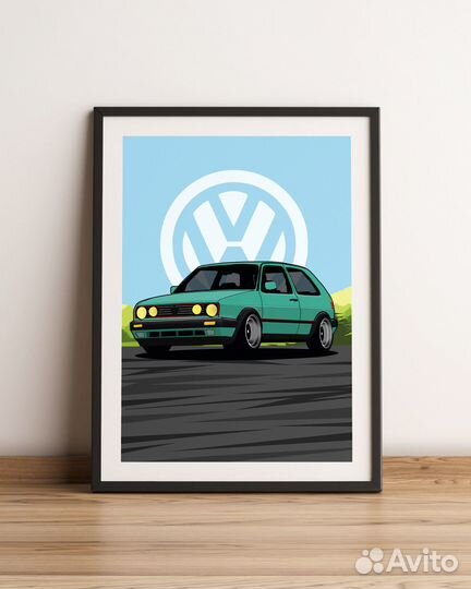 Постер VW Golf 2 GTI