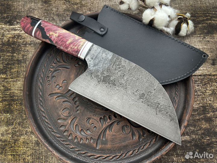 Поварской шеф нож Серб из дамасской стали