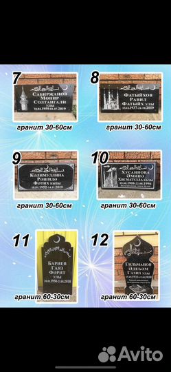 Памятники. таблички на ограду