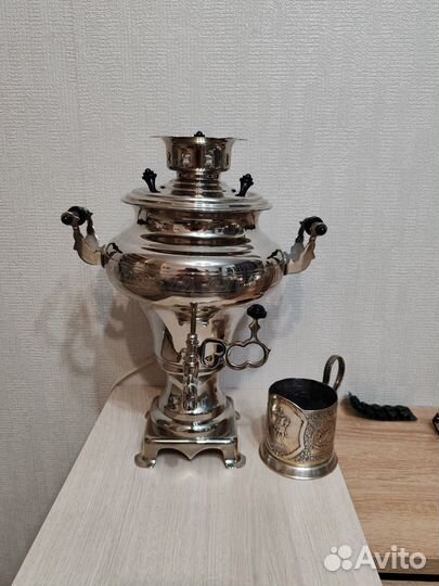 Самовар 1,5 л, волжский сувенир новый, 1989г СССР