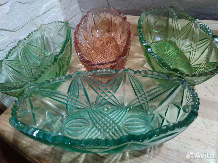 Цветной хрусталь ссср(4шт)