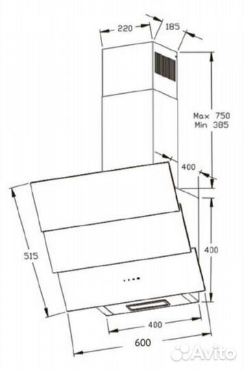 Вытяжка для кухни 60 см новая