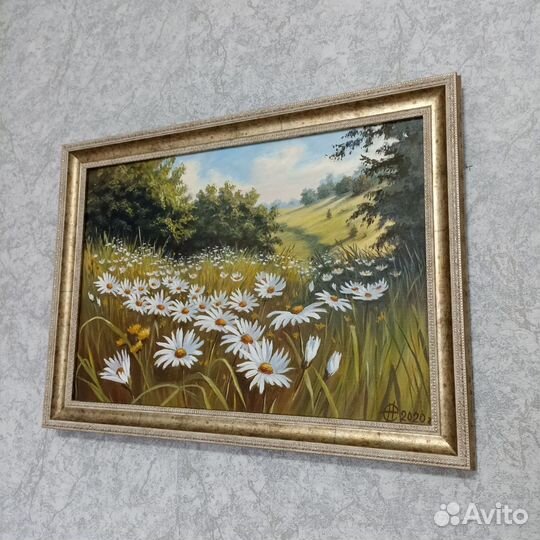 Картина маслом «Ромашки»