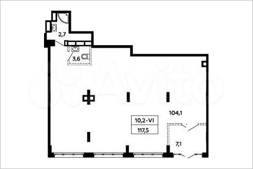 Аренда, торговое помещение площадью 107.3 кв.м