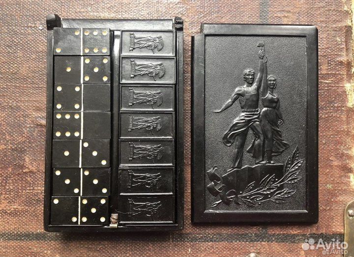 Домино Всхв, карболит СССР, комплект 28 шт