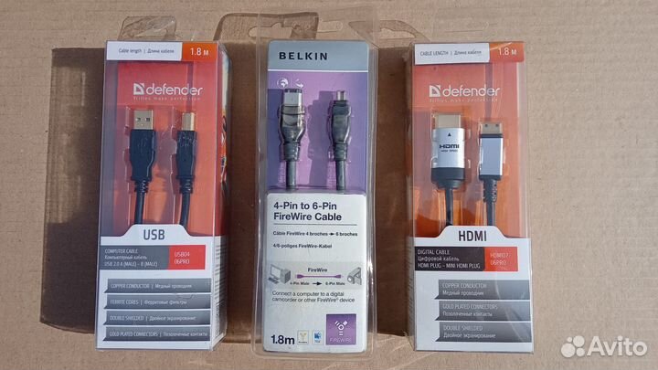 Кабели miniDV USB-B hdmi