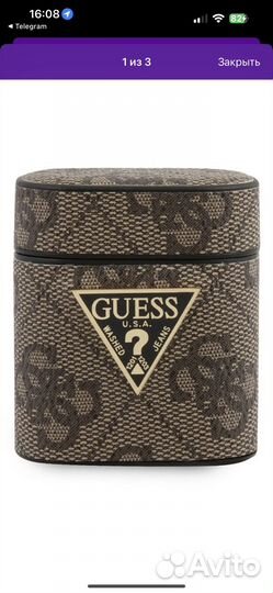 Чехол guess на наушники airpods 1 и 2