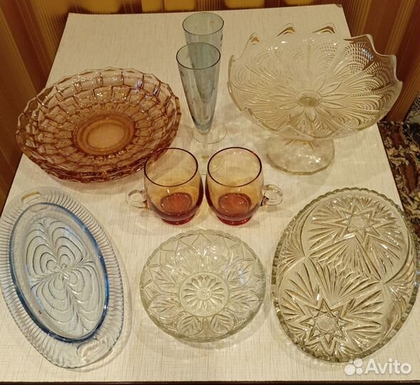 Посуда из толстого стекла времён СССР