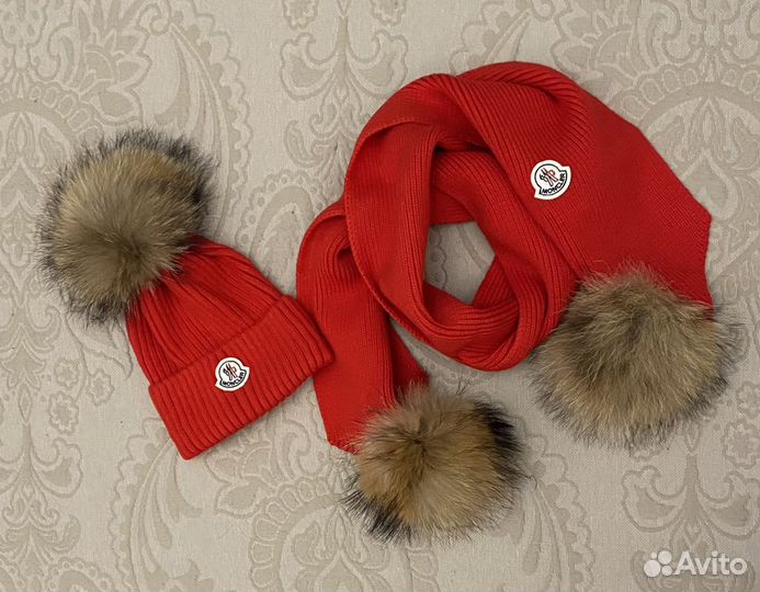 Moncler шапка, шарф новые