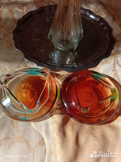 Пепельницы цветное стекло Чехословакия