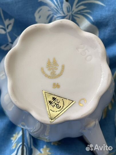 Чашка розовый фарфор h&c чехия haas czjzek богемия