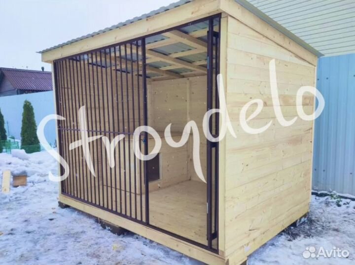 Вольер для собак с будкой в подарок