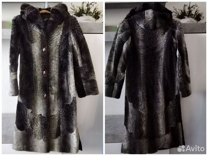 Шуба мутоновая с капюшоном