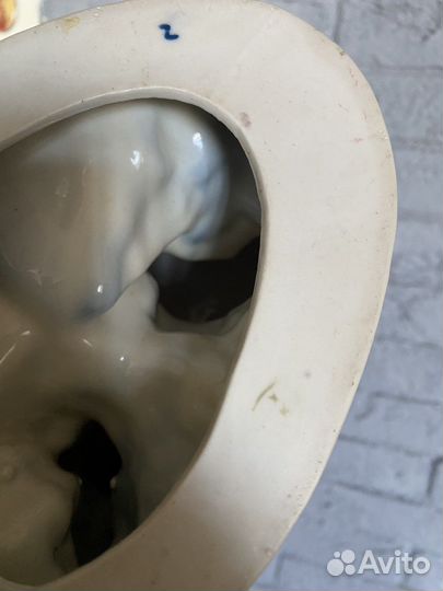 Статуэтка Колхозница с конем Старая Гжель