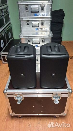 Колонки JBL EON Compact One в кейсе на колёсах