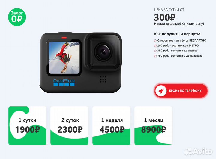 Аренда gopro hero 10 Без залога