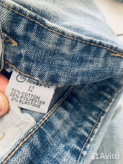 Комбинезон шорты джинсовый для девочки 146