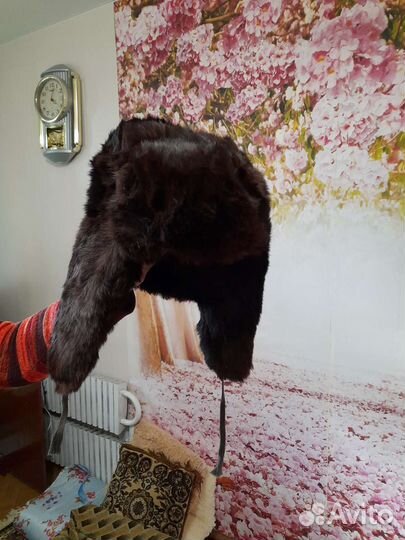 Шапка ушанка из кролика,натуральная