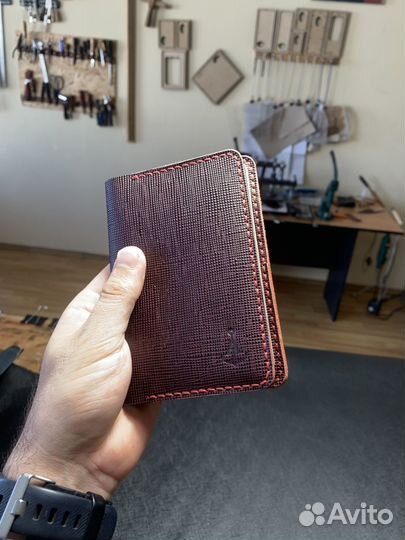 Обложка для документов и купюр Бордо