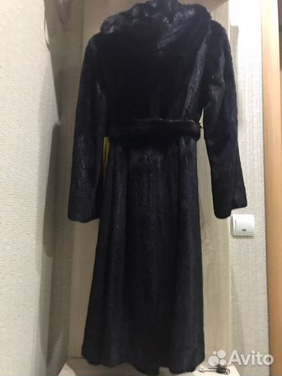 Шуба норковая с капюшоном