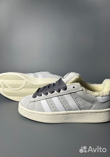 Кроссовки Adidas Campus Grey с мехом