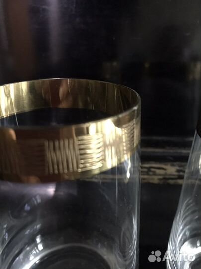Стакан, чешское стекло, позолота
