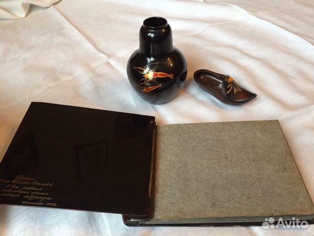 Ваза лаковая деревянная винтаж